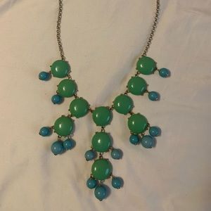J. Crew Green & Blue Bauble Statement Necklace